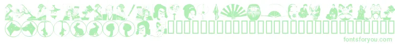 Asiad-Schriftart – Grüne Schriften