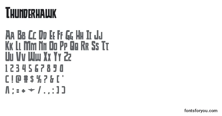 Шрифт Thunderhawk – алфавит, цифры, специальные символы