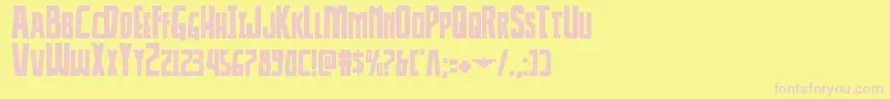 Thunderhawk Font – Pink Fonts on Yellow Background