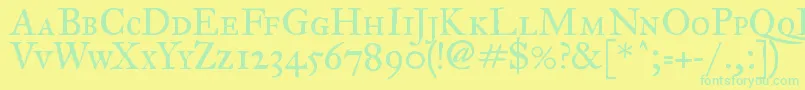 フォントFegpsc2 – 黄色い背景に緑の文字