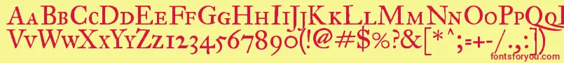 フォントFegpsc2 – 赤い文字の黄色い背景