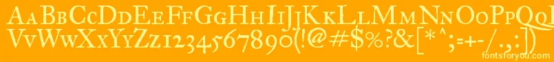 Fegpsc2 Font – Yellow Fonts on Orange Background