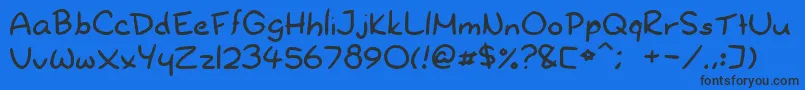 Dryoshiabibi Font – Black Fonts on Blue Background