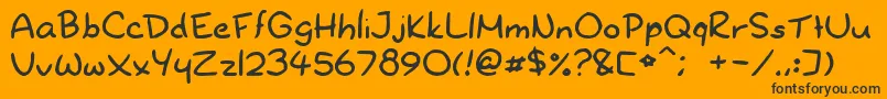 Fonte Dryoshiabibi – fontes pretas em um fundo laranja