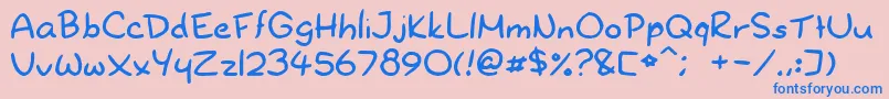 Dryoshiabibi Font – Blue Fonts on Pink Background