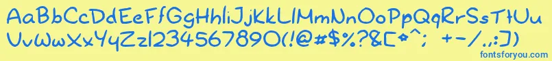 Dryoshiabibi Font – Blue Fonts on Yellow Background