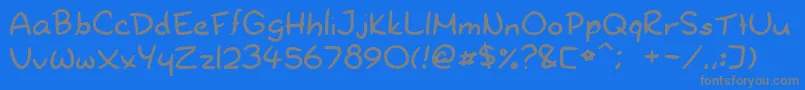 フォントDryoshiabibi – 青い背景に灰色の文字