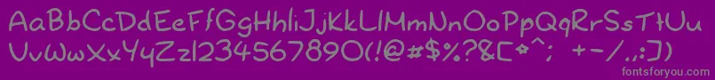 Dryoshiabibi-Schriftart – Graue Schriften auf violettem Hintergrund