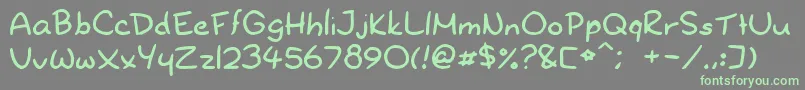 Dryoshiabibi Font – Green Fonts on Gray Background