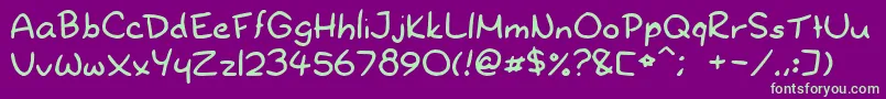 Dryoshiabibi Font – Green Fonts on Purple Background
