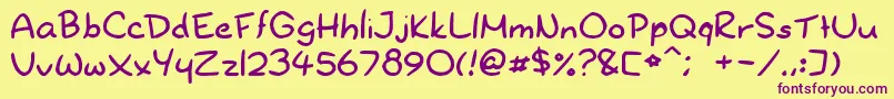 Dryoshiabibi Font – Purple Fonts on Yellow Background