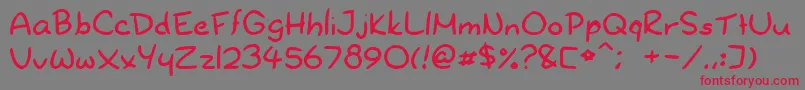 Dryoshiabibi Font – Red Fonts on Gray Background