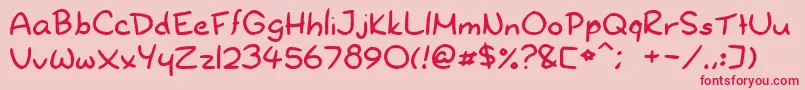 Dryoshiabibi Font – Red Fonts on Pink Background