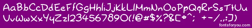 Fonte Dryoshiabibi – fontes brancas em um fundo violeta