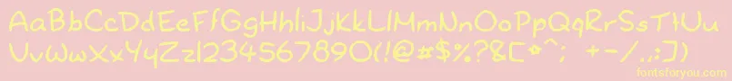 Dryoshiabibi Font – Yellow Fonts on Pink Background