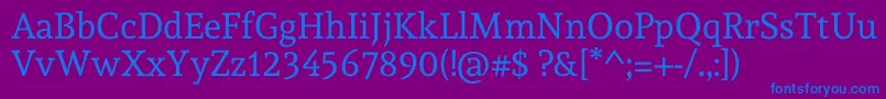 Шрифт AndadaRegular – синие шрифты на фиолетовом фоне