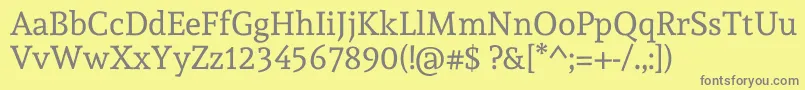 AndadaRegular-fontti – harmaat kirjasimet keltaisella taustalla