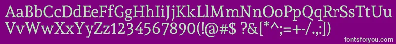 AndadaRegular Font – Green Fonts on Purple Background