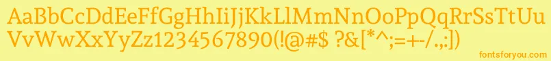 AndadaRegular Font – Orange Fonts on Yellow Background