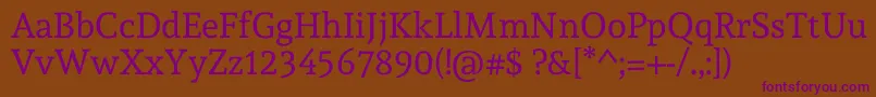 AndadaRegular Font – Purple Fonts on Brown Background