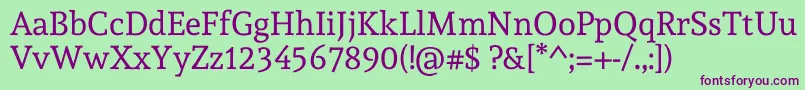 AndadaRegular Font – Purple Fonts on Green Background