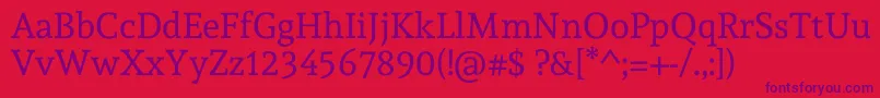 AndadaRegular Font – Purple Fonts on Red Background