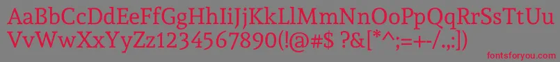 AndadaRegular Font – Red Fonts on Gray Background