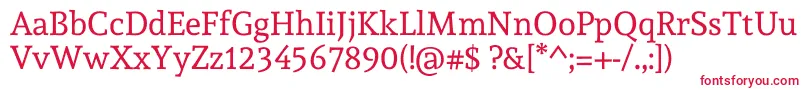 AndadaRegular Font – Red Fonts on White Background