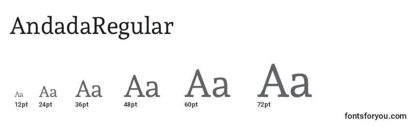Размеры шрифта AndadaRegular