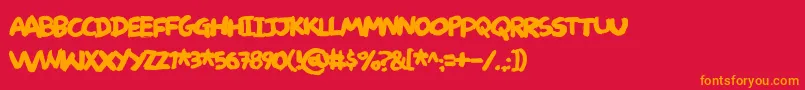 Deliverdemo Font – Orange Fonts on Red Background