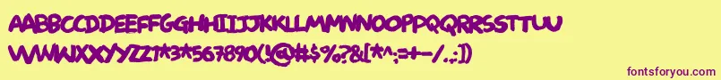 Deliverdemo Font – Purple Fonts on Yellow Background