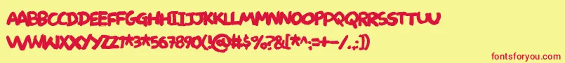 Deliverdemo Font – Red Fonts on Yellow Background