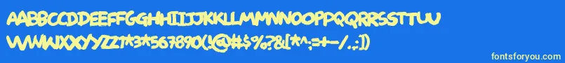 Deliverdemo Font – Yellow Fonts on Blue Background