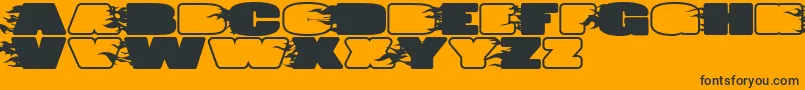 JumboBurnA-Schriftart – Schwarze Schriften auf orangefarbenem Hintergrund