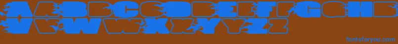 JumboBurnA Font – Blue Fonts on Brown Background