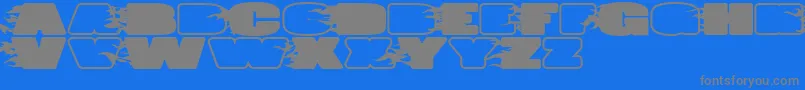 JumboBurnA-Schriftart – Graue Schriften auf blauem Hintergrund