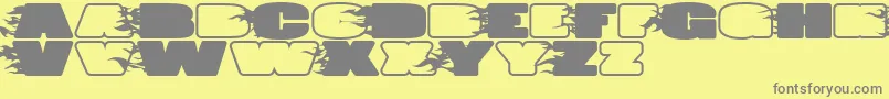 Czcionka JumboBurnA – szare czcionki na żółtym tle