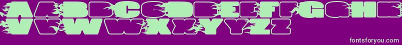 Saiba mais sobre a fonte JumboBurnA Fonte JumboBurnA – fontes verdes em um fundo violeta