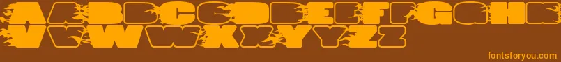Czcionka JumboBurnA – pomarańczowe czcionki na brązowym tle