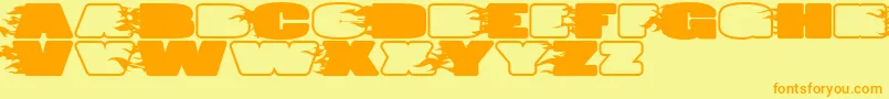 Czcionka JumboBurnA – pomarańczowe czcionki na żółtym tle