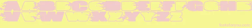 JumboBurnA Font – Pink Fonts on Yellow Background