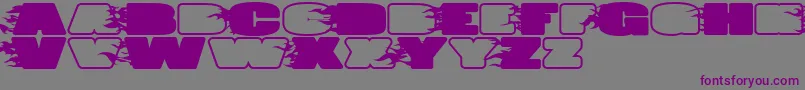 Fonte JumboBurnA – fontes roxas em um fundo cinza
