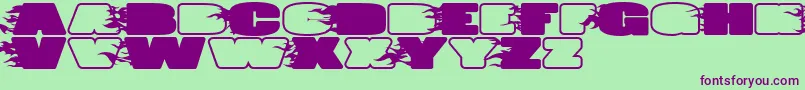 JumboBurnA Font – Purple Fonts on Green Background