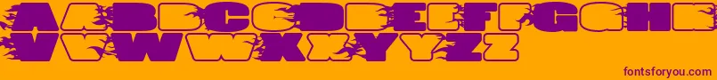 JumboBurnA-fontti – violetit fontit oranssilla taustalla