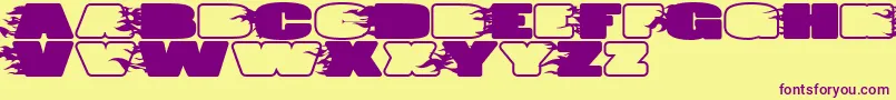 JumboBurnA Font – Purple Fonts on Yellow Background