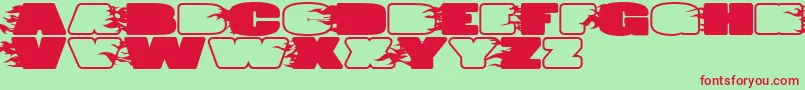 JumboBurnA Font – Red Fonts on Green Background