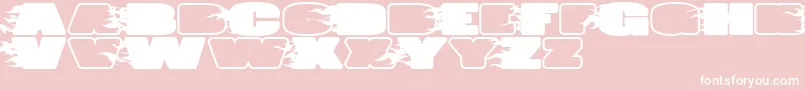 JumboBurnA-Schriftart – Weiße Schriften auf rosa Hintergrund