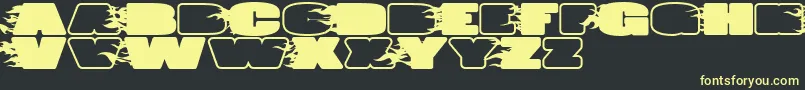 Police JumboBurnA – polices jaunes sur fond noir