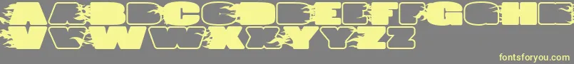 Police JumboBurnA – polices jaunes sur fond gris