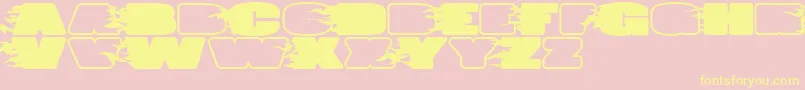 JumboBurnA Font – Yellow Fonts on Pink Background